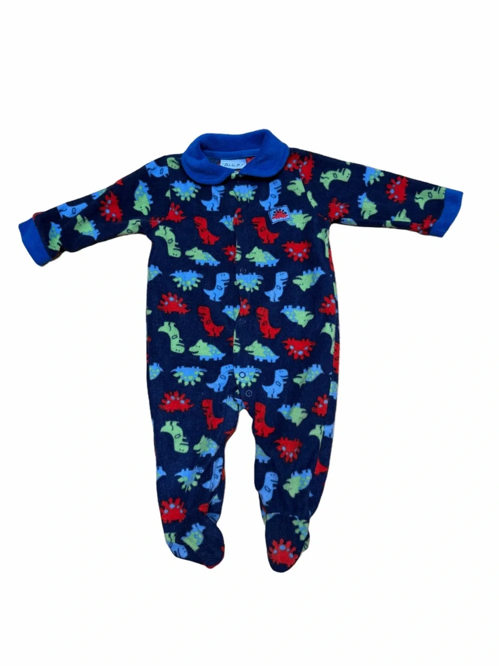 Carter’s Watch the Wear 6–9M Navy Fleece Dinosaur Footed Sleeper Pajamas 2013
